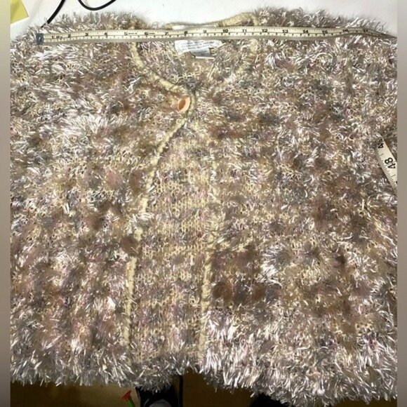 Sideffects Womens Faux Fur Cardigan Sweater Medium Made In Hong Kong - Picture 6 of 10